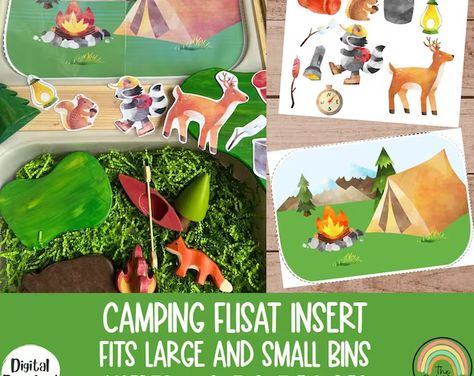 Camping Sensory Table, Camping Preschool Theme, Toddler Sensory Table, Camping Themed Activities, Flisat Table Ideas, Preschool Sensory Table, Camping Preschool, Camping Theme Preschool, Space Preschool