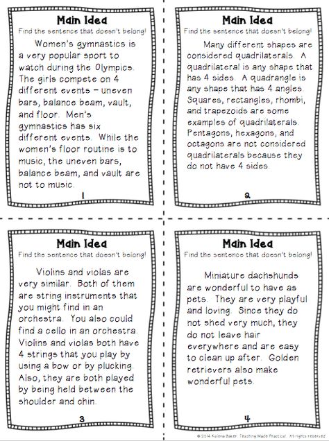 Nonfiction Main Idea, Main Idea And Key Details, 4th Grade Worksheets, Main Idea Lessons, Main Idea And Supporting Details, Teaching Main Idea, Main Idea Worksheet, Teacher Info, Sequencing Worksheets