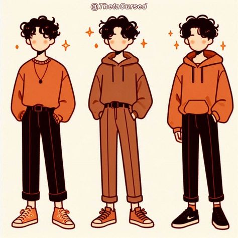 Orange Outfit Ideas Men, Orange Outfit Men, Orange Outfit Ideas, Drawn Clothes, Drawn Outfits, Outfit Ideas Men, Characters Aesthetic, Masc Outfits, Mens Fashion Illustration