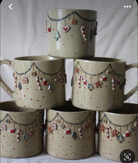 Mug Noel, Mugs Diy, Tanah Liat, Tassen Design, Keramik Design, Pottery Inspiration, Diy Bricolage, Creation Deco, Pottery Crafts