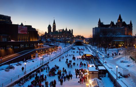 Photo credit: https://ottawamagazine.com/events/winterlude-the-ultimate-winter-wonderland-turns-40/ Canada Snow, Canadian Winter, Ottawa Canada, Skating Rink, Winter Festival, Winter Is Here, Ontario Canada, Ice Skating, World Heritage Sites