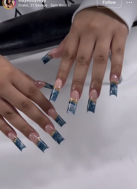 23rd Birthday Nails, Exotic Birthday Nails, Freestyle Acrylic Nails, Drip Nails, Colored Acrylic Nails, French Acrylic Nails, Work Nails, Dope Nail Designs, 23rd Birthday