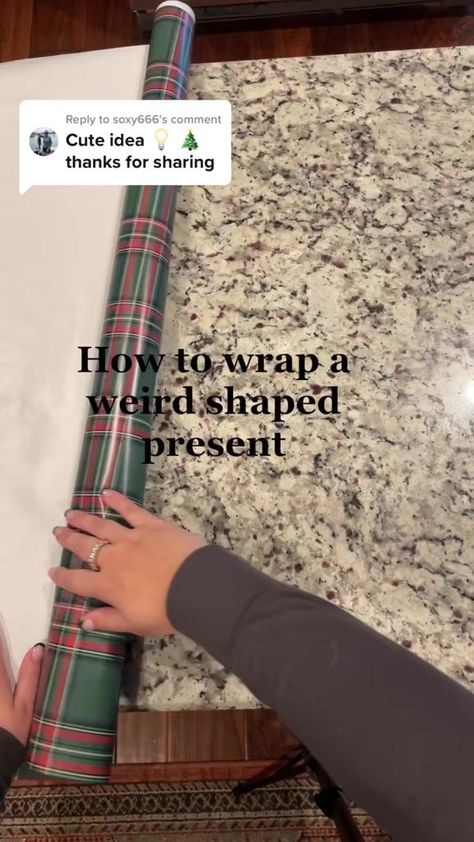 4.7K views · 109 reactions | 37_Replying to soxy666 How to wrap a weird shaped present 🎁 #12daysofchristmas #wrappinghacks #wrappingpresents #giftwr | Olive Branch Cottage | Olive Branch Cottage · Original audio How To Wrap, Clever Gift, Happy July, Gift Wrapping Bows, Present Wrapping, Interesting Ideas, Weird Shapes, Paper Hearts, Olive Branch