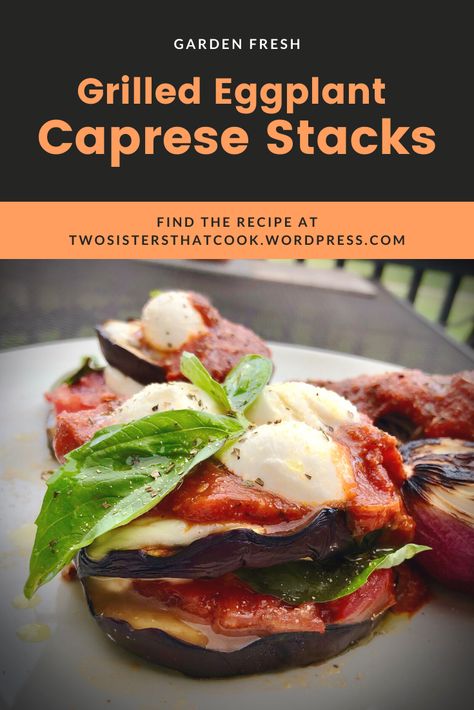 Eggplant Caprese, Eggplant Stacks, Caprese Sandwich, Bbq Spice, Eggplant Dishes, Beefsteak Tomato, Grilled Eggplant, Olive Oil Spray, Grilled Tomatoes