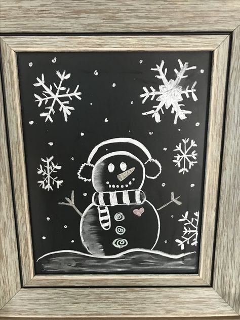 Chalkboard, chalkboard art, chalk art, chalk snowman, chalk snowflake, diy chalk art, diy chalkboard art Winter Chalkboard Art Simple, Winter Themed Chalkboard Art, Snow Chalkboard Art, Christmas Blackboard Art, Chalkboard Winter Art, Chalk Art Christmas Diy Chalkboard, Snowflake Chalkboard Art, Snowman Chalkboard Art, Chalkboard Art Winter