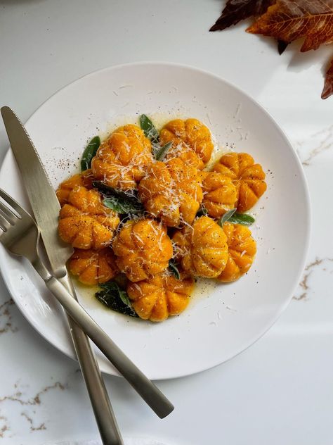 Shaped Gnocchi, Shaped Dinner Rolls, Sage Brown Butter Sauce, Pumpkin Ricotta, Cauliflower And Chickpea Curry, Sage Brown Butter, Brown Butter Sage Sauce, Pumpkin Gnocchi, Halloween Breakfast