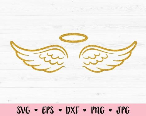 Angel Wings Halo Tattoo, Angel Wing Outline, Heartbeat Tattoo With Name, Wings Outline, Halo Tattoo, Heaven Paradise, Halo Cut, Black Men Tattoos