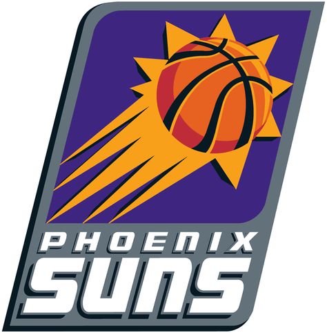 Phoenix Suns logo Phoenix Suns Logo, Phoenix Suns Basketball, Suns Basketball, Bola Basket, Sun Logo, Famous Logos, Nba Logo, Devin Booker, Purple And Orange