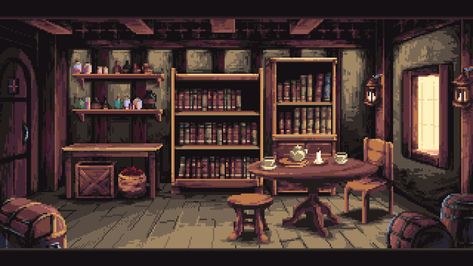 Home / Twitter Medieval Room, Steampunk Interior, Art Rooms, Castle Rooms, Medieval Games, Pixel Art Landscape, Magical Room, Bookshelf Art, Design Dragon