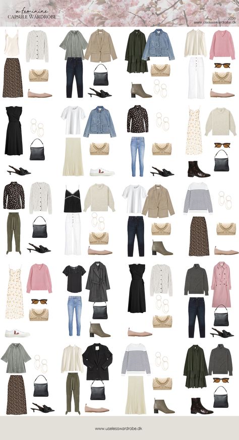 Feminine Capsule Wardrobe, Capsule Wardrobe Examples, Feminine Dressing, Capsule Wardrobe Women, Capsule Wardrobe Basics, Feminine Wardrobe, Capsule Wardrobe Work, Capsule Wardrobe Outfits, Fashion Capsule Wardrobe