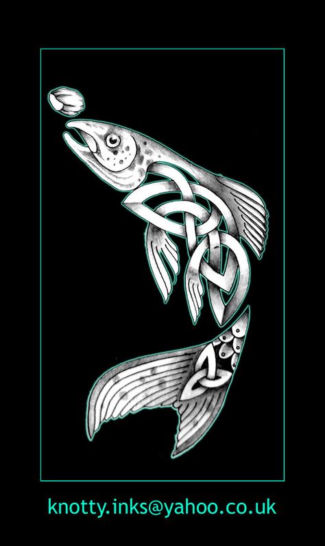 ... Celtic Salmon, Celtic Fish, Salmon Drawing, Salmon Tattoo, Celtic Tattoo For Women, Trout Tattoo, Leather Templates, Outdoor Tattoo, Dragon Tattoo Drawing