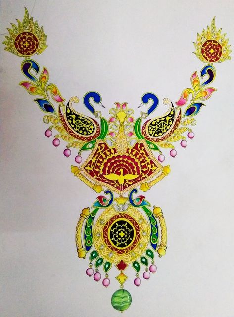 Theva Jewellery, Jewellery Sketching, Thewa Jewellery, South Jewellery, Rajput Jewellery, Jewellery Sketch, Jewellery Designing, Bead Flowers, Mens Fashion Illustration