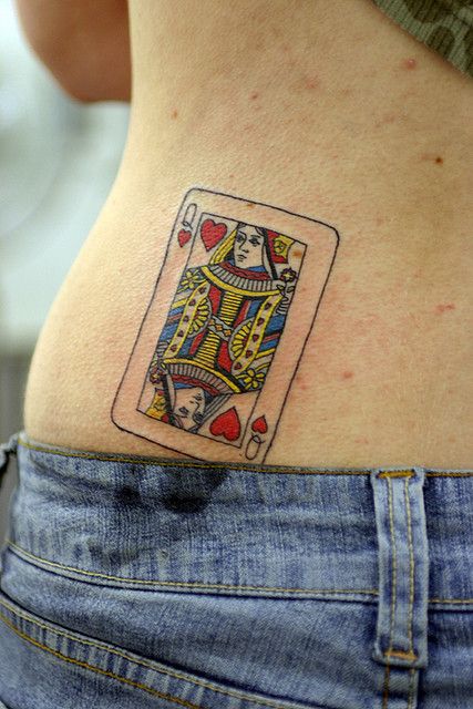 queen of hearts Tattoo Renewal Tattoo, Gambling Tattoo Ideas, Hearts Tattoos, Tattoo Queen, Queen Crown Tattoo, Poker Tattoo, Queen Of Hearts Tattoo, Queen Of Hearts Card, Hearts Tattoo