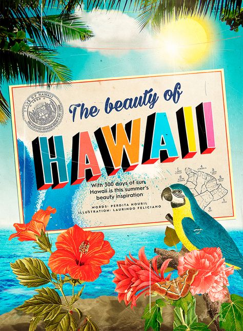 Hawaii Poster, 21 Diner, Hawaii Art, Beauty Words, Hawaii Party, Illustration Portfolio, Illustration Agency, Typography Graphic, Tropical Party