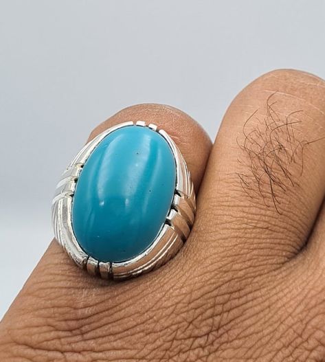 Mens Turquoise Ring Natural Feroza Stone Handmade Jewelry Gift for Him Big Blue Tuquoise Stone Man Real Gemstone Jewellery Mens Easter Gifts - Etsy Indonesia Mens Turquoise Rings, Handmade Jewelry Gift, Easter Gifts, Multi Stone Ring, Turquoise Ring, Gemstone Jewelry, Gifts For Him, Handmade Jewelry, Turquoise