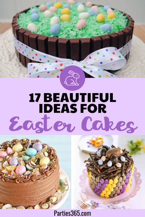 Bunny Cake Recipes, Fancy Easter Cakes, Easter Cake Desserts Ideas, Simple Easter Cake Ideas, Small Easter Cake Ideas, Easter Cake Chocolate, Decorated Easter Cakes Ideas, Chocolate Easter Cake Decorating Ideas, Easter Birthday Cake Ideas