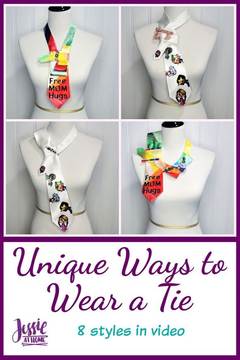 Tutorials for Unique Ways to Wear a Tie can be hard to find; trust me, I looked. So here are 8 videos to help you be unique! #UniqueTieTying #BeYou #Fashion #HowToTieATie #TiesForWomen #UniqueNecktieIdeas Tie Patterns Diy, Ideas For Skin Care, Women Wearing Ties, Tie For Women, Tie Women, Tie Pattern, Unique Ties, Learn A New Skill, Pieces Of Clothing