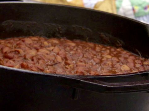 Cowboy Bacon Beans recipe from Ree Drummond via Food Network Bacon And Beans Recipe, Bacon Beans, Cowboy Baked Beans, Ree Drummond Recipes, Cowboy Beans, Pioneer Woman Recipes, Beans Recipe, Ree Drummond, All I Ever Wanted