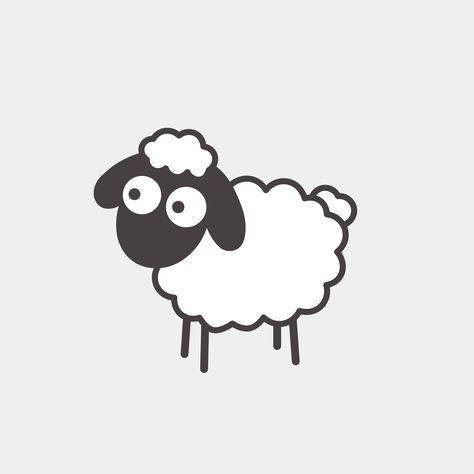 Cartoon Sheep Tattoo, Cute Sheep Doodle, Easy Sheep Drawings, Sheep Cute Drawing, Sheep Drawing Illustration, Sheep Drawing Simple, Sheep Illustration Design, Sheep Doodles, Cute Sheep Drawing