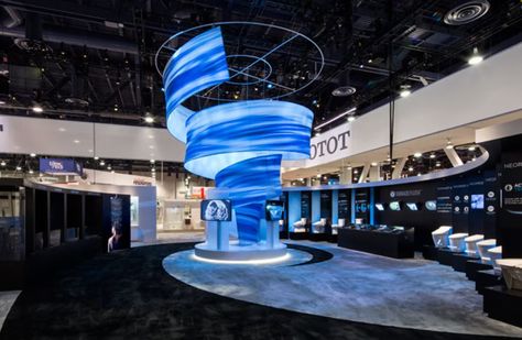 Advice and Inspiration for Trade Show Booths | BizBash Event Marketing Plan, Trade Show Flooring, Trade Show Design, مركز ثقافي, Inflatable Furniture, Trade Show Booth Design, Trade Show Booth, Las Vegas Shows, Show Booth