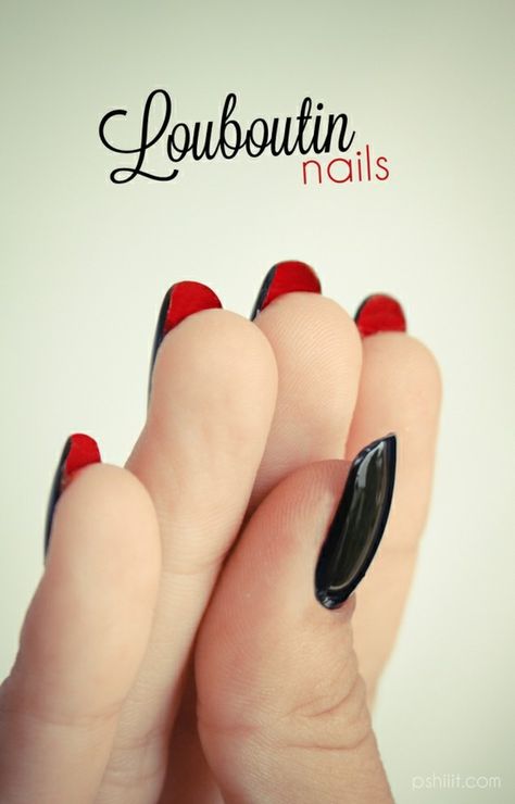 Louboutin Nails Louboutin Nails, Do It Yourself Nails, Unghie Nail Art, Nails Stiletto, Red Nail Polish, Red Nail, Ideas Nails, Get Nails, Orange Nails