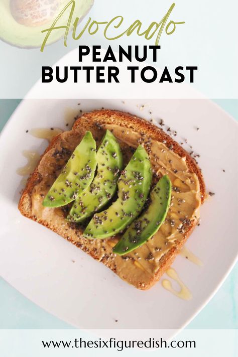 Enjoy an easy but nutritious breakfast when you make this avocado peanut butter toast. Top with chia seeds and honey to give you lasting energy throughout your busy day. #breakfastrecipes #avocadorecipes #peanutbutterrecipes Peanut Butter Toast Breakfast, Avocado Peanut Butter, Cinnamon Smoothie, Peanut Butter Toast, Butter Toast, Peanut Butter Smoothie, Flax Seed Recipes, Filling Breakfast, Nutritious Breakfast