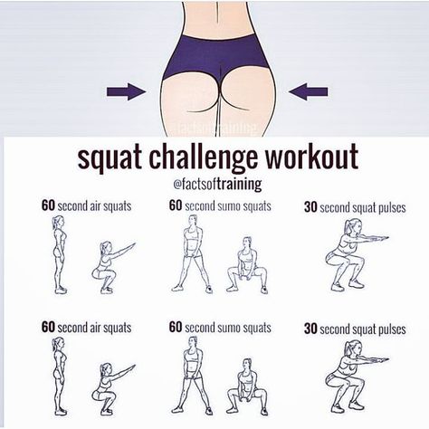 Challenge Workout, Pulse Squats, Air Squats, Squat Challenge, Fat Loss Program, Sumo Squats, Squat Workout, Jumping Jacks, Belly Workout