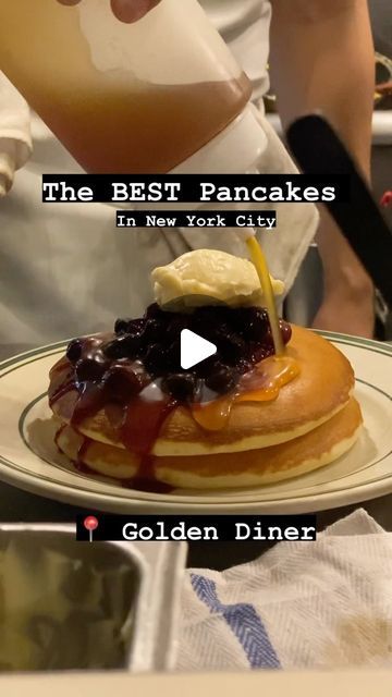 Pancakes on Instagram: "@goldendinerny is an establishment that will be talked about long after it’s gone, long after WE are gone. 

We have spent many many many nights (and mornings) in this place, and each & every time seems to be better than the last. GD is where you take a date, it’s where you take your parents & grandparents. It’s a place that you take your child to for their first bite of these honey butter cakes. Golden Diner is eternal. 

Golden Diner Forever. Golden Gang for life. 

#THEpafoodie #goldendiner #pancakes #nyc" Honey Butter Pancakes Nyc, Golden Diner Pancakes, Diner Pancakes, Butter Cakes, Butter Pancakes, Honey Butter, Butter Cake, First Bite, For Life