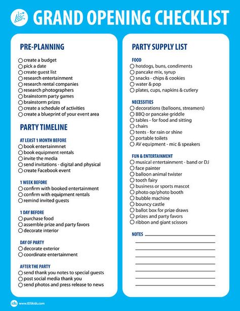 Grand Opening Checklist, Grand Opening Promotion Ideas, Grand Opening Event Launch Party, Grand Opening Planning, Appetizers For Grand Opening, Planning A Grand Opening, Business Grand Opening Ideas Events, Grand Opening Gift Bags, Bridal Store Grand Opening