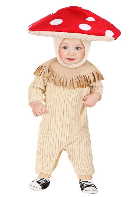 PRICES MAY VARY. Size: 12/18 Months 89% polyester, 11% nylon wide wale corduroy; 100% polyester faux suede; 100% cotton jersey knit Jumpsuit has back zipper, rib knit pants cuffs Snaps along inseams for diaper access Fringed faux suede wide collar Toadstool Costume, Storybook Costumes, Mushroom Outfit, Luigi Costume, Mushroom Costume, Toadstool Mushroom, Wide Wale Corduroy, Costume Jumpsuit, Woodland Cottage