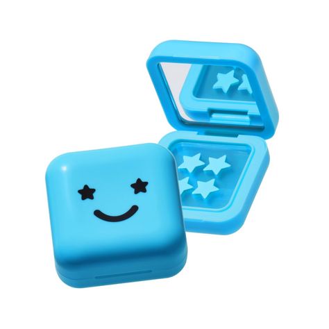 PRICES MAY VARY. NEW LOOK: Your favorite refillable compact with a mirror inside, now in the cutest blue color. Big Blue is filled with 32 Hydro-Star + Salicylic Acid patches that help visibly shrink spots. CUTE & EFFECTIVE: These star-shaped spot protectors are made with hydrocolloid and 1% salicylic acid to help dissolve dead skin cells and unclog pores while looking cute. STAR INGREDIENTS: Salicylic acid, a powerful beta hydroxy acid, is combined with hydrocolloid to help soothe spots, absorb Viral Products, Pimple Patches, Pimples On Face, Cute Star, Cruelty Free Skin Care, Cute Stars, Cosmetic Skin Care, Big Blue, Salicylic Acid