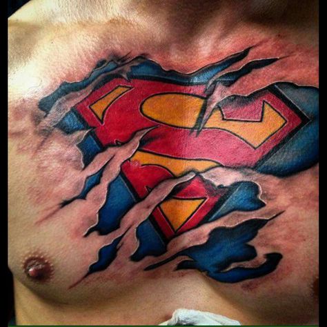 Discover | Tattoodo Superman Chest Tattoo, Superman Symbol Tattoo, Superman Tattoo For Men, Aj Tattoo, Superman Tattoo, Superman Tattoos, Superman Symbol, Brian Dawkins, Los Angeles Tattoo