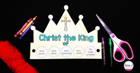 Free printable crown for Christ the King. The perfect way for kids to celebrate the Solemnity of Our Lord Jesus Christ, King of the Universe Christ King Of The Universe, Printable Crown, Kids Bible Lessons, King Of The Universe, Christ King, Jesus Crown, Crown Printable, King Craft, Christmas Lesson