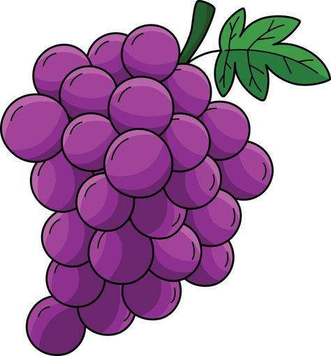 Grapes Fruit Cartoon Colored Clipart Illustration Grape Cartoon, Grapes Clipart, Grape Drawing, Grapes Fruit, Apple Illustration, Vegetable Cartoon, Fruit Clipart, Polka Dots Wallpaper, Fruit Cartoon