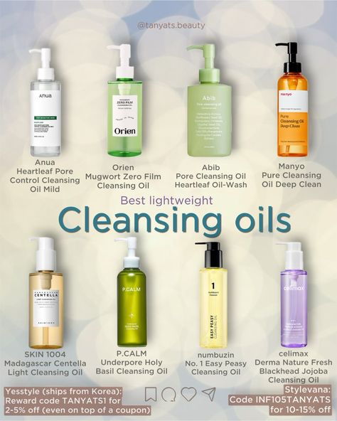 Best lightweight cleansing oils ✅ All of them easily remove makeup and impurities. It’s not hard to wash them off, so they won’t clog your pores. ▫️ Anua Heartleaf Pore Control Cleansing Oil Mild — I like it much more than the original. ▫️ Orien Mugwort Zero Film Cleansing Oil Abib — an ideal cleansing oil with calming mugwort extract, so easy to wash it off! ▫️ Abib Pore Cleansing Oil Heartleaf Oil-Wash — extremely lightweight, perfect for acne-prone skin, my personal favourite. Doesn’... Japanese Cleansing Oil, Sebaceous Filaments, Food Tutorials, Combination Skin Type, Remove Makeup, Pore Cleansing, Stylish Glasses, Skin Care Kit, Care Kit