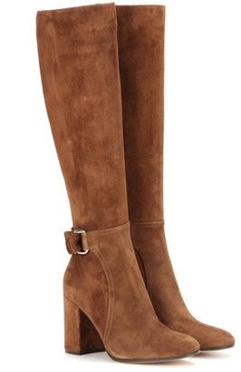 “Gianvito Rossi Lawrence Suede Knee-high Boots ” Brown Suede Boots Outfit, Suede Boots Outfit, Brown Knee Boots, Mens Suede Boots, Brown Heeled Boots, Suede Knee High Boots, Dr Shoes, Heels Brown, Brown Knee High Boots