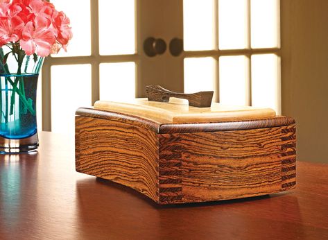 Decorative Keepsake Box | Woodworking Project | Woodsmith Plans Wooden Box Plans, Unique Wooden Boxes, Woodsmith Plans, Wooden Box Designs, Wooden Watch Box, Woodworking Project Plans, Woodworking Plans Diy, Woodworking Project, Project Plans