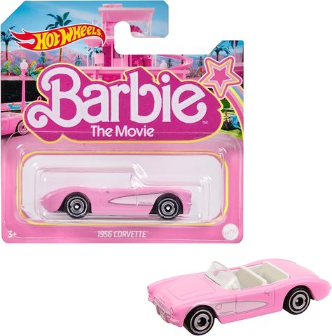 Hot Wheels Barbie Die-Cast Pink Corvette Toy Car Modelled on the Corvette in Barbie The Movie with Film-Themed Packaging  £2.29 Barbie Corvette, 1956 Corvette, Barbie Decorations, Corvette Car, Barbie Camper, Pink Corvette, Barbie The Movie, Barbie Car, Mattel Hot Wheels