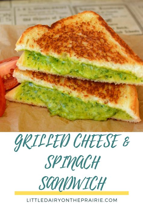 Hidden Veggie Grilled Cheese, Spinach Grilled Cheese, Veggie Grilled Cheese, Spinach Sandwich, Cheese Spinach, Light Meals, Hidden Veggies, Fresh Spinach, Spinach Recipes