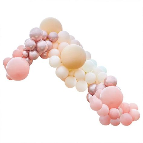 Rose Gold Wedding Party, Hen Party Balloons, Balloon Arch Diy, Blush Balloons, Hen Party Decorations, Balloon Arch Kit, Rose Gold Chrome, Ginger Ray, Garland Backdrops