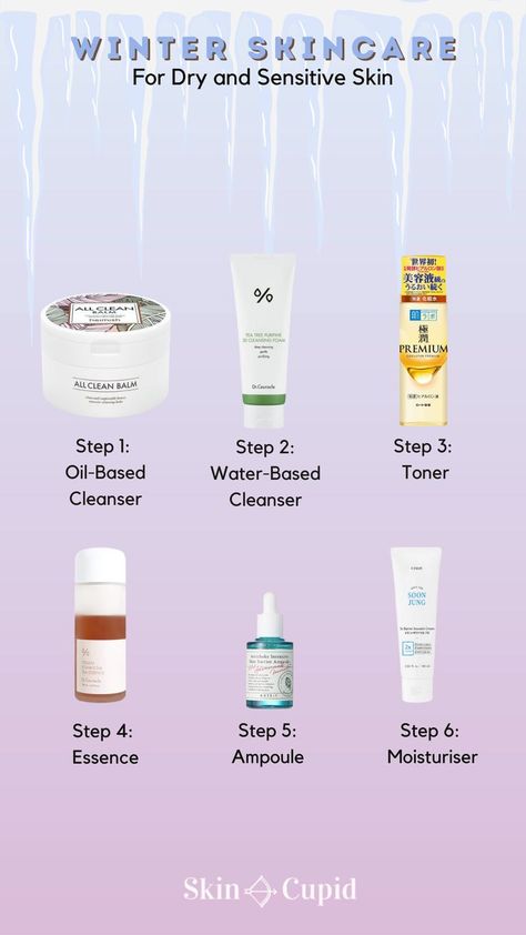 Korean Skincare Dry Sensitive Skin, Dry Sensitive Skin Skincare, Skincare For Dry Sensitive Skin, Winter Skin Care Products, Sensitive Skin Routine, Skincare Sensitive Skin, Skincare Sensitive, Skin Care Hyperpigmentation, Beauty Maintenance