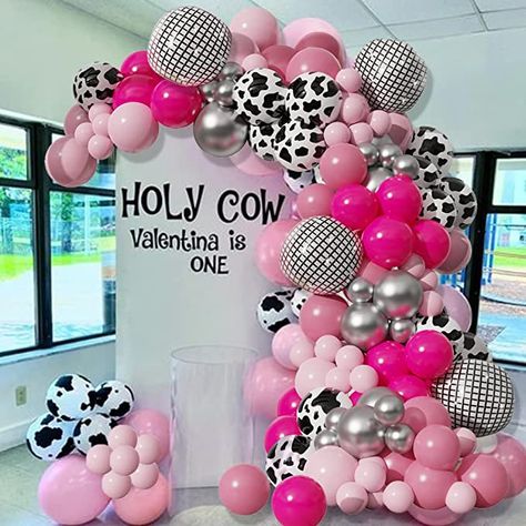 Farm Animal Balloons, Disco Party Birthday, Animal Balloons, Cow Birthday Parties, Balloons Arch, Western Birthday Party, Western Birthday, Western Theme Party, Cowgirl Birthday Party