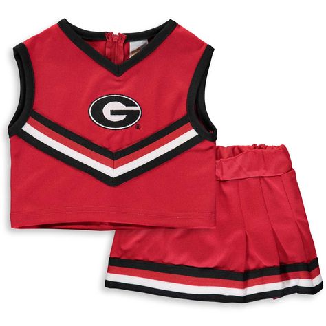 Reward your little one's budding Georgia Bulldogs fandom with this Two-Piece cheer set! Georgia Bulldog, Red T, Check Dress, Girls Toddler, Georgia Bulldogs, Newborn Girl, Toddler Girl, Bulldog