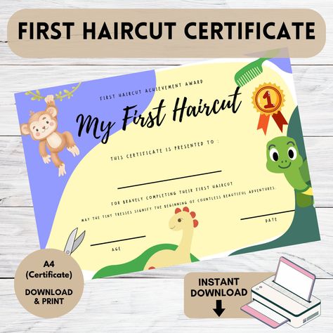 My First Haircut Certificate | Milestone Marker First Haircut Award For Kids Baby Cute | First Haircut Keepsake First Hair Cut Certificate First Haircut Keepsake, First Haircut, Grands Parents, Gift For Parents, One Hair, Parent Gifts, Special Moments, Hair Cut, Kid Names