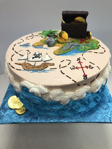 Treasure Map Cake Ideas, Pirate Chest Cake, Treasure Cake Birthday, Treasure Chest Birthday Cake, Treasure Hunt Cake, Pirate Cake Ideas, Easy Pirate Cake, Treasure Map Cake, Treasure Cake