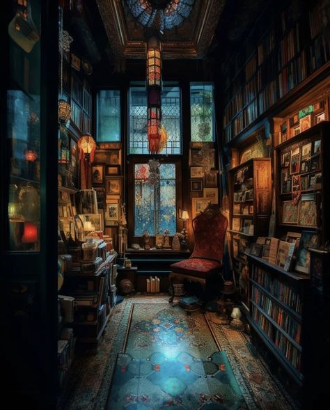 Bookstore Aesthetic, Fantasy Architecture, Magical Room, Book Obsession, Occult Books, Books Library, Tea And Books, Aesthetic Ideas, Crystal Shop