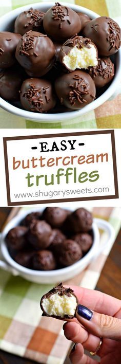 Buttercream Truffles came out of the need to use up extra frosting. Now they are the perfect treat to make anytime! Buttercream Truffles, Dessert Truffles, Shugary Sweets, Truffles Recipe, Candy Truffles, Dessert Aux Fruits, Christmas Candy Recipes, Truffle Recipe, Cake Truffles