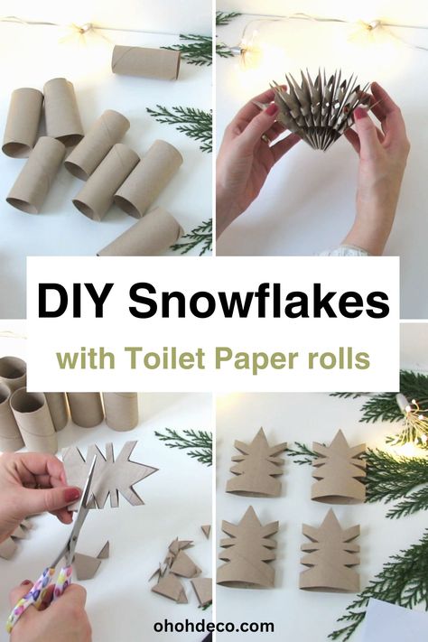 Brighten up your holiday season with these adorable snowflake ornaments! Transform toilet paper rolls into stunning decor pieces with our step-by-step guide on how to create delicate snowflake ornaments for your tree. Perfect for kids and adults alike – get creative and make memories this winter! Diy Snowflakes, Jul Diy, Christmas Toilet Paper, Office Candy, Toilet Paper Crafts, Snow Flakes Diy, Toilet Paper Rolls, Paper Roll Crafts, Candyland Decorations