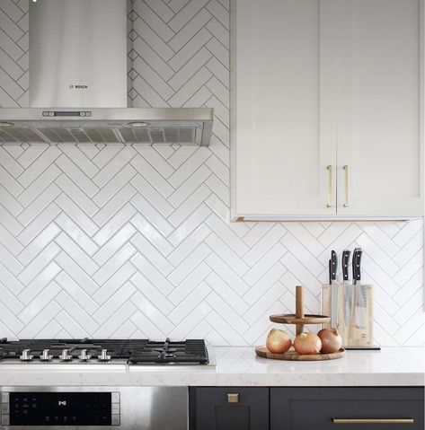 Tile Behind Range Hood, Tile Behind Range, Interior Solutions, Kitchen 2021, Hood Vent, Kitchen Backsplash Designs, Backsplash Designs, Feature Tiles, Brick Tiles