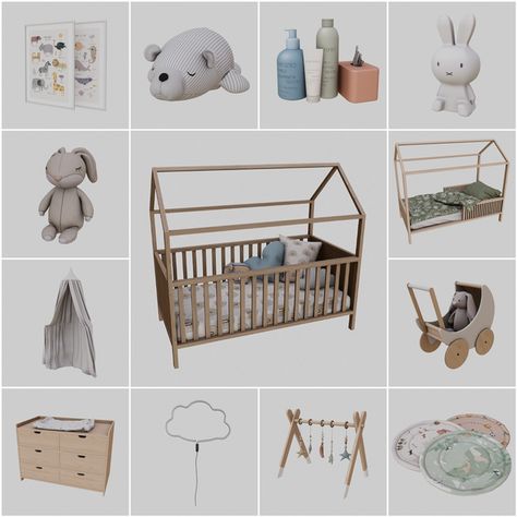 Sims 4 Cc Basinet, Novvvas Cc, Sims 4 High Chair Cc, Sims 4 Cc Kids Room, Toddler Cc Sims 4, Mods Sims 4, Lotes The Sims 4, Sims Baby, Mod Furniture